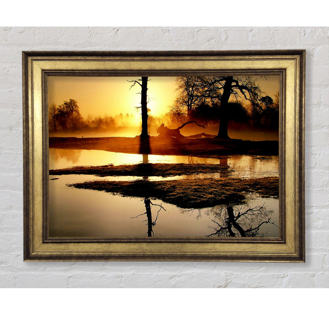 Golden Lake Sunset - Einzelner Bilderrahmen Kunstdrucke