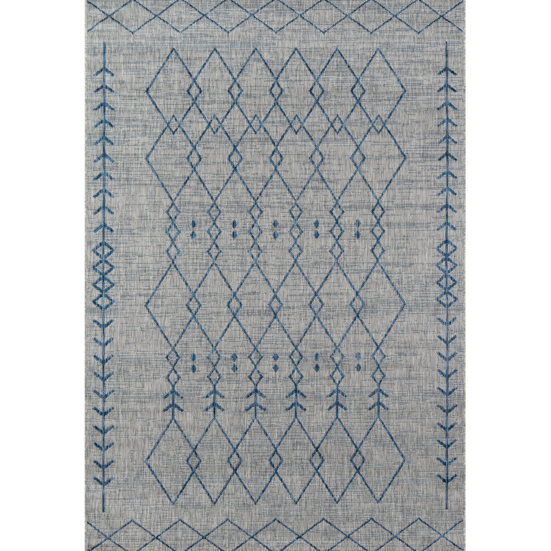 Villa Geometric Gray Synthetic 7'10" x 10'10" Area Rug