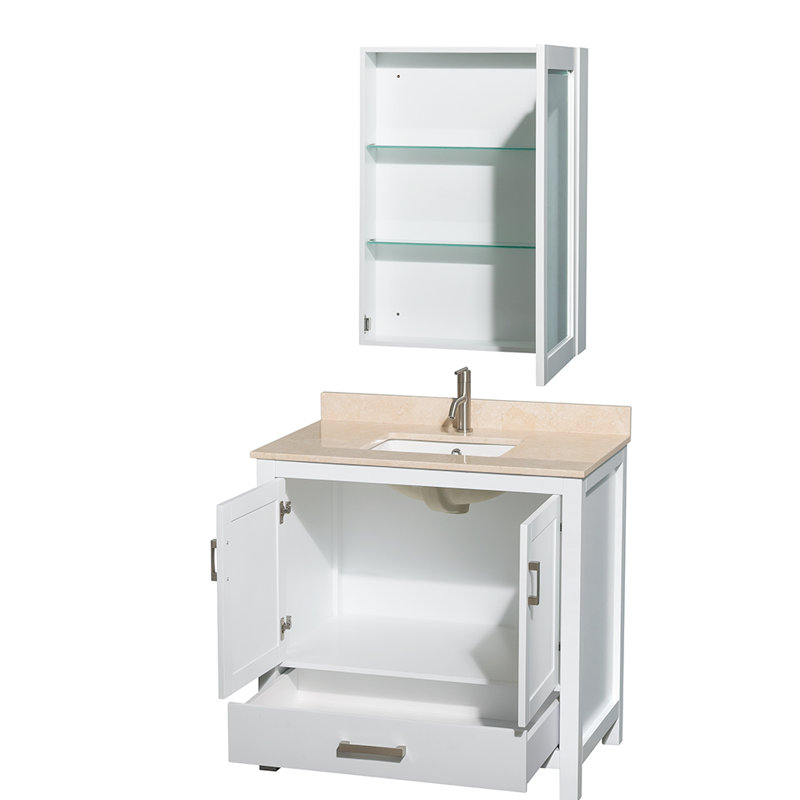 Sheffield 36" Single Bathroom Vanity Base Only, Light Green