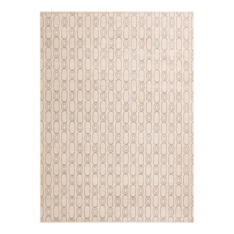 Latitude Run® Column Nikica Rug White and Silver, Rectangle 9' x 12'