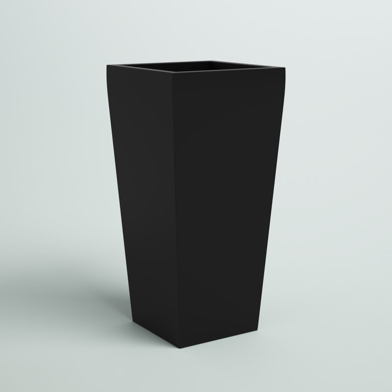Windsor Tall Tapered Square Planter, Black, 30" H x 15" W x 15" D