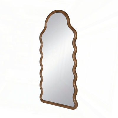 Miroir arqué en bois avec cadre unique