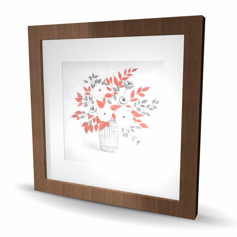 Illustration de fleur - impression contemporaine encadrée avec passe-partout