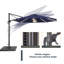 Parasol de patio en porte-à-faux octogonal à éclairage décalé à DEL de 11 pi Deaijah avec contrepoids inclus, parasol d'extérieur à suspendre avec manivelle, protection contre les rayons UV toutes saisons pour terrasse de jardin-431877128