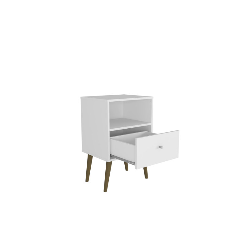 Table de chevet blanche à 1 tiroir l 18 po Karsten, Blanc