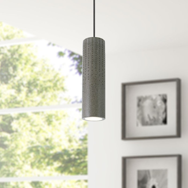 Amayas 1 - Light Cylinder Pendant, Sandstone Black, Black