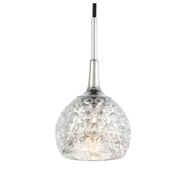Luminaire sphère suspendu 1 lumières simple Jerrie, Mercure, Laiton, Halogène