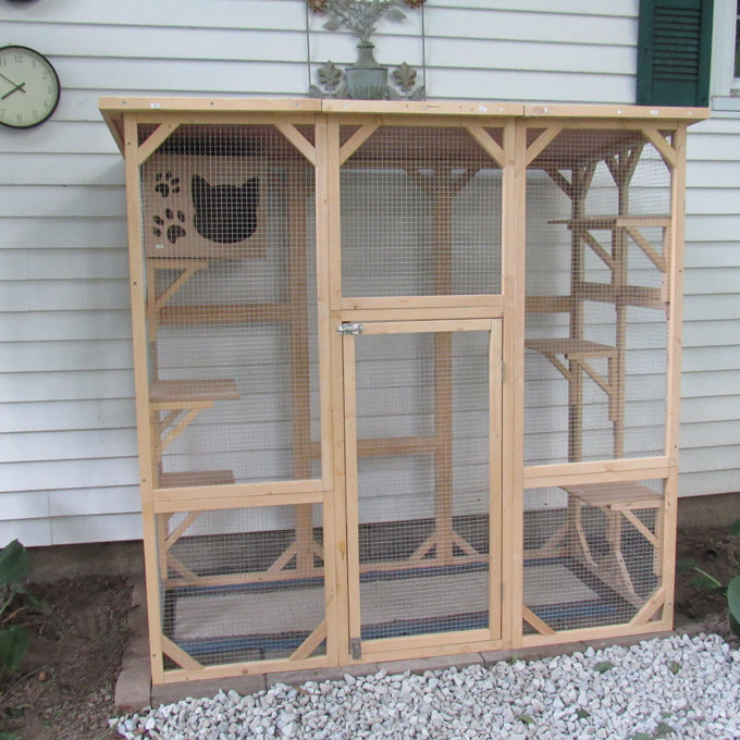 Euretta Indoor/Outdoor Large Waterproof Cat Playpen - Gray
