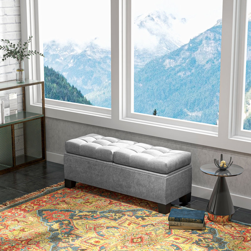 Banc de rangement rabattable, Gris