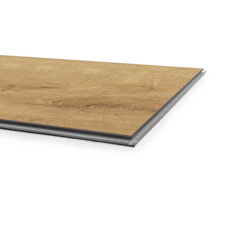 Planche de vinyle de luxe en pierre 8,98 po x 46 po x 5 mm à clics - 200 pi. Ca., Light Brown Oak