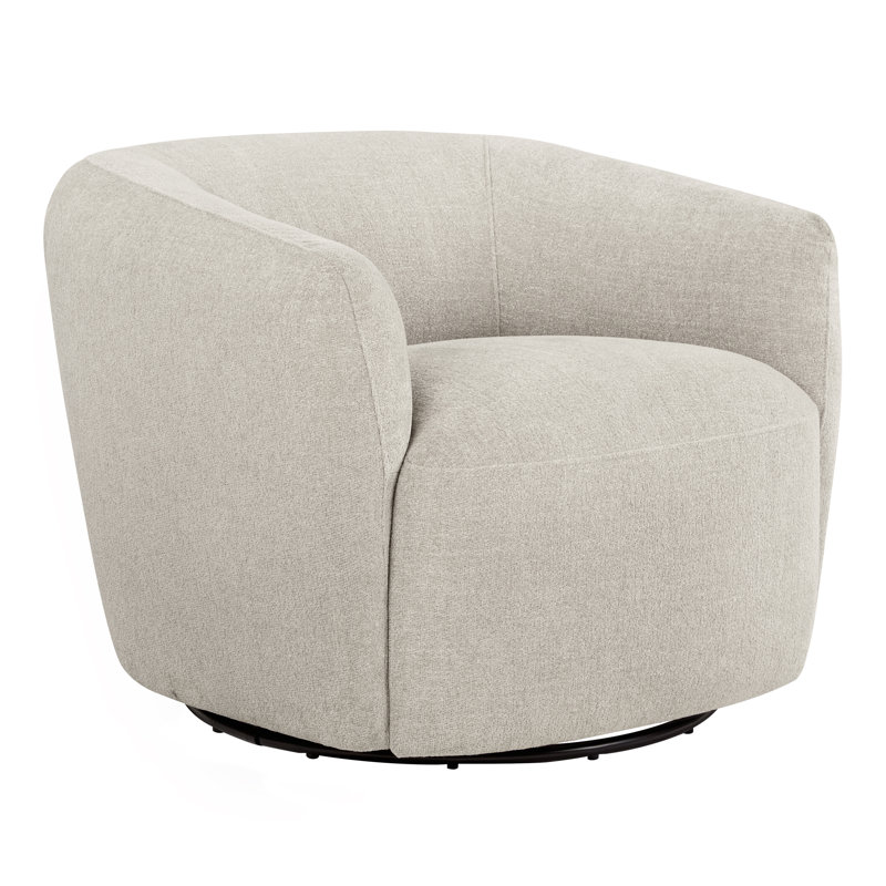 Chaise pivotante en tonneau Jeremiah, Tweed sable Magnolia
