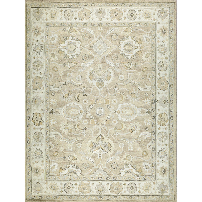 Avondale Hand Tufted New Zealand Wool Beige/Ivory Area Rug, 12'X15'