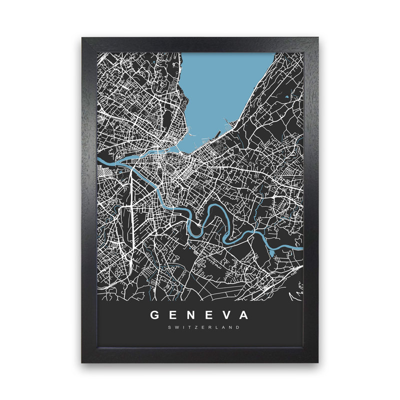 Geneva - Print, Black Paper, 88cm H x 64cm W x 3cm D