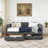 Twin Size Upholstery Daybed with Trundle Bed and Two Storage Drawers , Flat Arms with Pocket-1583249965