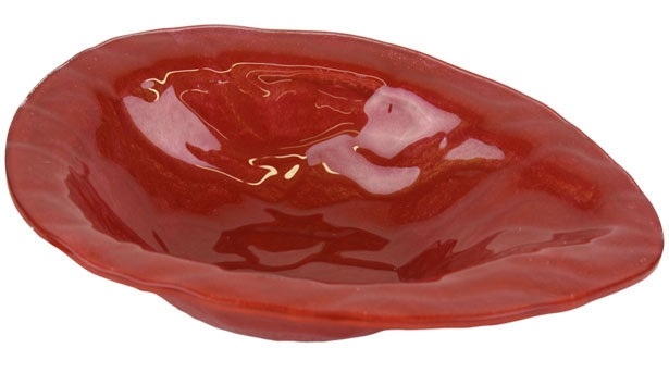 Bol décoratif en verre, Rouge