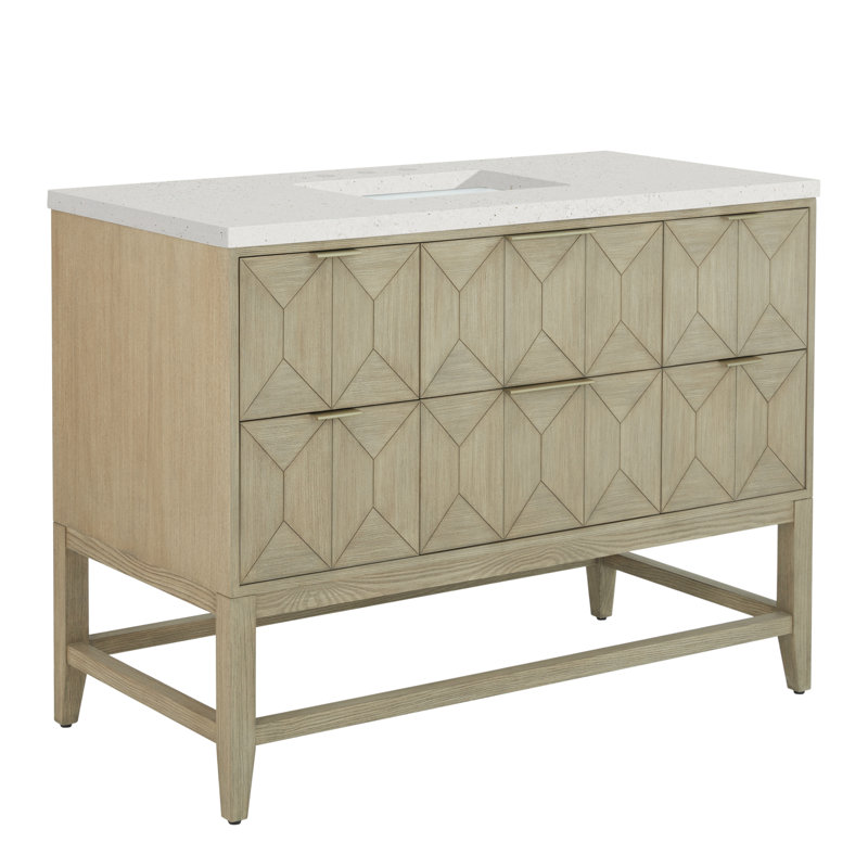 Emmeline 48'' W Single Vanity, Lime Delight Silestone, 8" Widespread