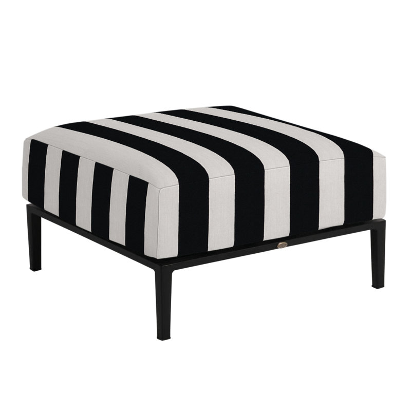 Repose-pieds Havana, Sunbrella® ‑ Cabana à rayures minuit, Chalk/Natural Cane, Welt/Standard fill