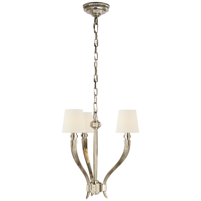 Chapman & Myers Ruhlmann Small Chandelier, Antique-Burnished Brass, Fabric
