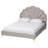 Krislee Baxton Studio Acosta Glam And Luxe Light Grey Velvet Seashell-Headboard Queen Size Platform Bed