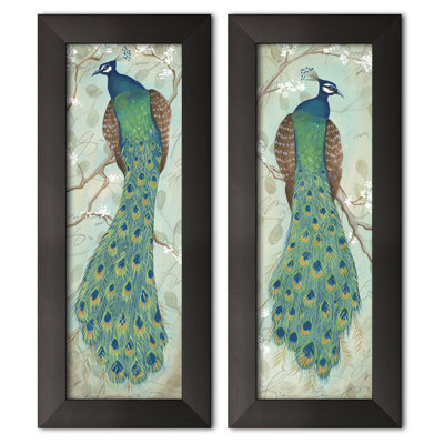 «Roosting Peacock Art Prints Exotic Animal», ensemble de 2 reproductions