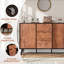Buffet avec tiroirs, grande armoire de rangement à buffet avec tablettes et portes de 51,2 po