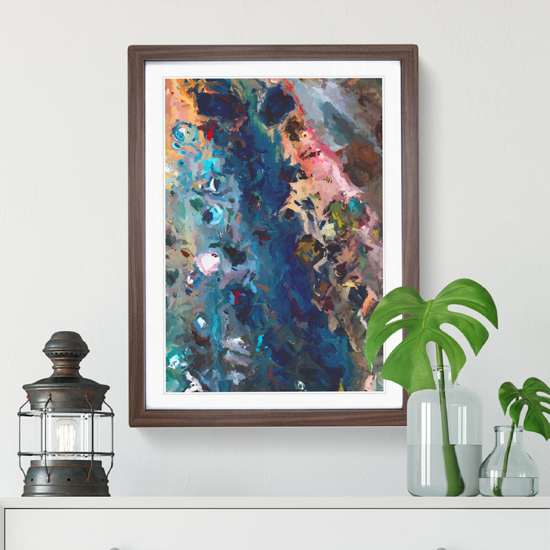 Beauty of Nature Abstract - Wall Art, 66cm H x 48cm W x 2cm D, Walnut Framed, White