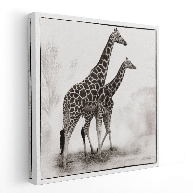Girafe II - reproduction d'art sur toile, H 20 po x l 20 po