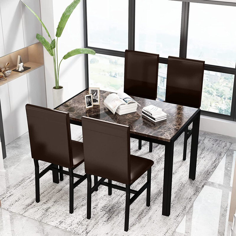 Ensemble de salle à manger rectangulaire L 27,5 po x l 47,2 po Mensur, Brun