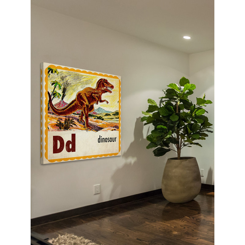 «Dinosaur Lettre», reproduction sur toile tendue, 40 po x 40 po