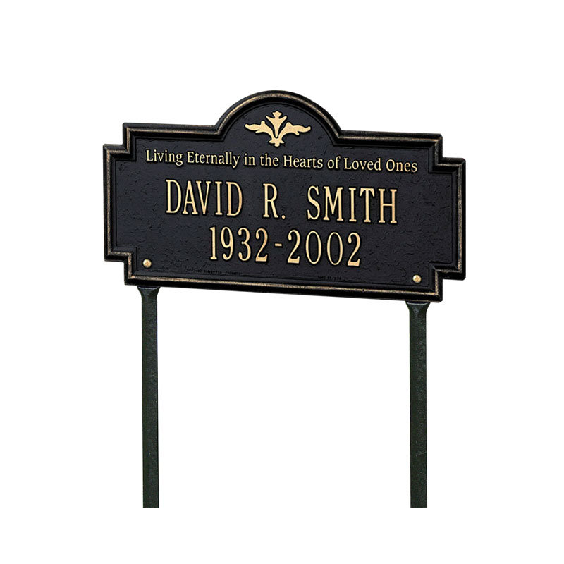 Arlington 'Living Eternally' Memorial Plaque, Yes, Black/Gold