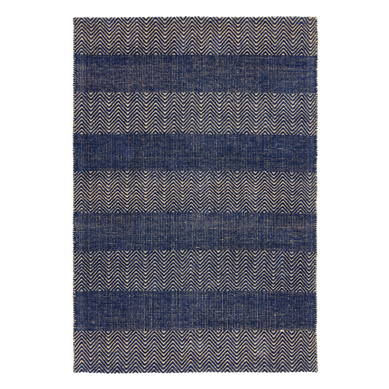 Aaisha Jute Flatweave Navy Rug, Rectangle 120 x 170cm