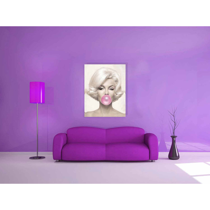 Marilyn In Pink, reproduction d'art sur toile, Toile tendue