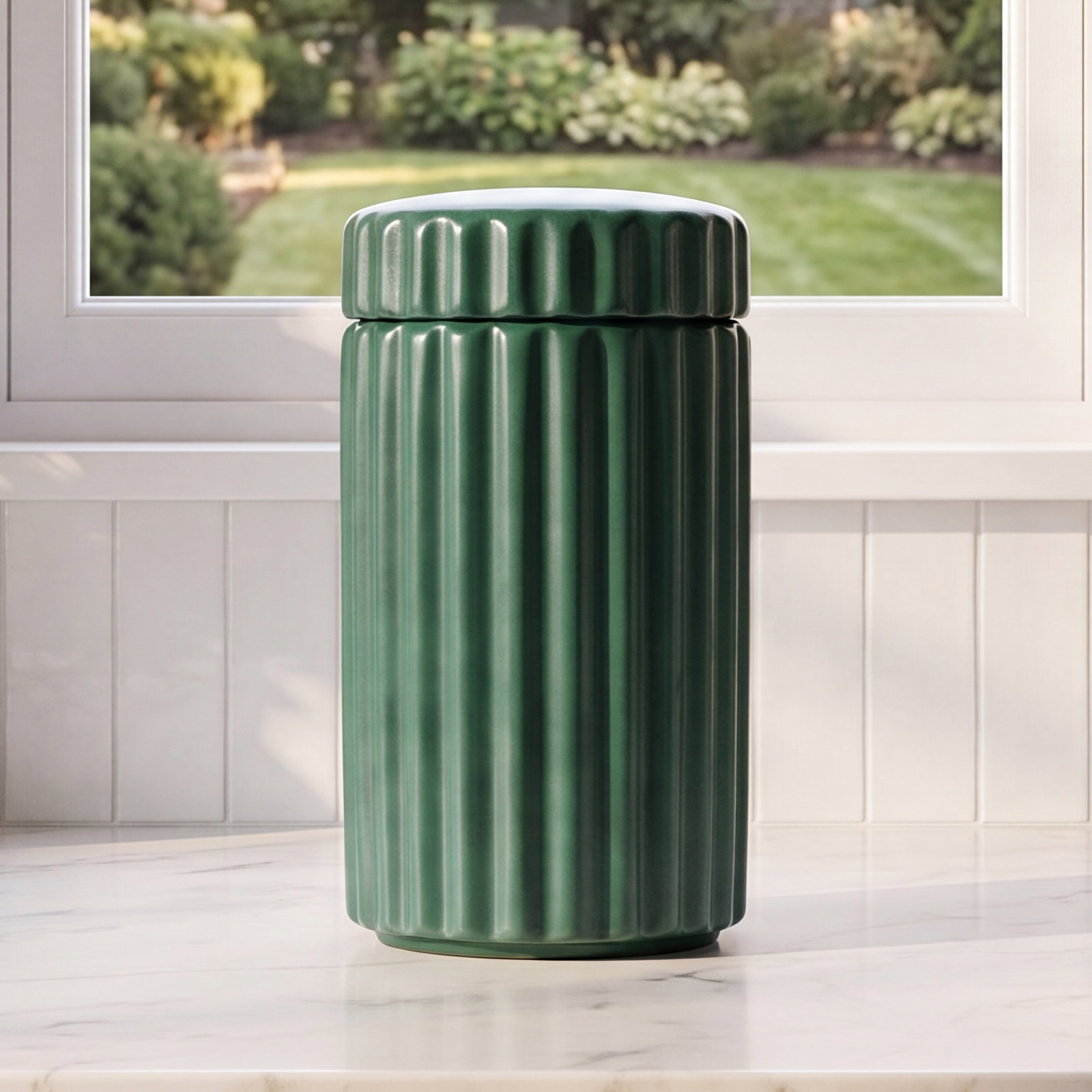 Ripple Treat Jar, Green