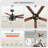 52'' Farmhouse Flush Mount Ceiling Fans With Lights Kit And Remote & App Control