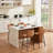 61" Kitchen Island With Imitation Marble Top – Portable Workstation With Storage Shelves, Power Outlets & Adjustable LED Light-28591944