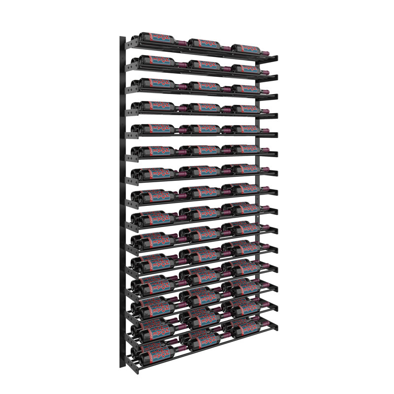 Support à vin mural noir mat 90 bouteilles Abbie-Marie - H 75 po x l 41 po, Noir mat, Double Deep - 3 Column (90 Bottles)