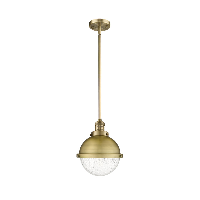 Luminaire suspendu à 1 lumière Andrica, Laiton brossé, Ampoule non incluse, H 44,75 po x l 9 po x P 9 po