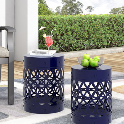 Table pour plantes d'extérieur bleu marine - fer, l 13,76 po x H 17,46 po, bleu