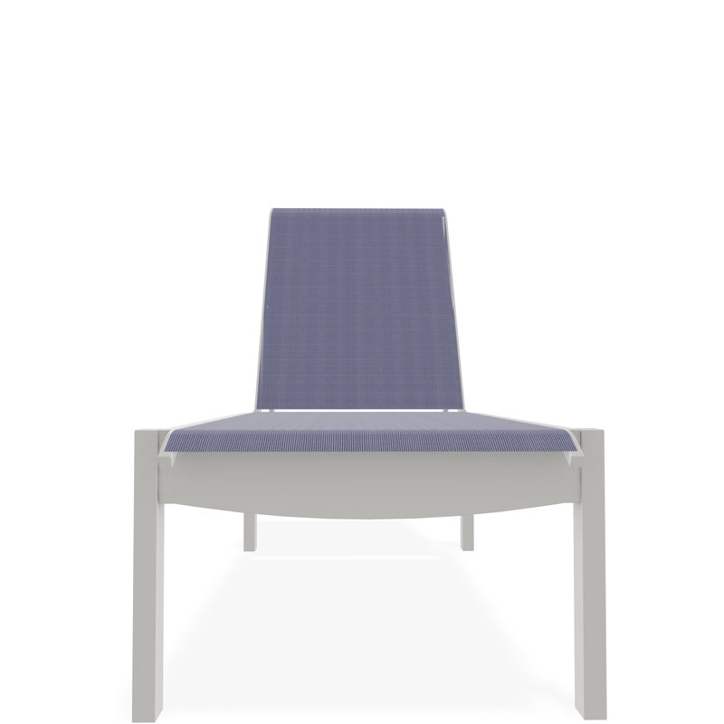 Chaise longue sans accoudoirs empilable en polymère avec accoudoirs Leeward, Neige, Brise