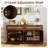 1 PCS Buffet Cabinet Sideboard Storage Cabinet Rattan Doors & Drawer Adjustable Shelf