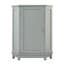 Armoire de salle de bain d'angle grise triangulaire avec tablette réglable