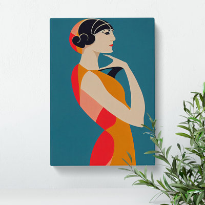 Art Deco Woman No.2 - Wrapped Canvas