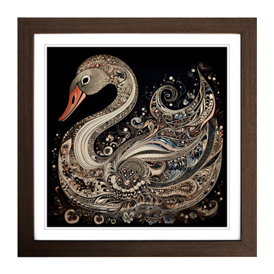 Swan Paisley Art - Framed Print