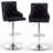 Merva Black Tufted Nailhead Trim Upholstered 25" - 33" Adjustable High Back Dining Stool Bar Chairs, Barstools Set Of 2-298260315