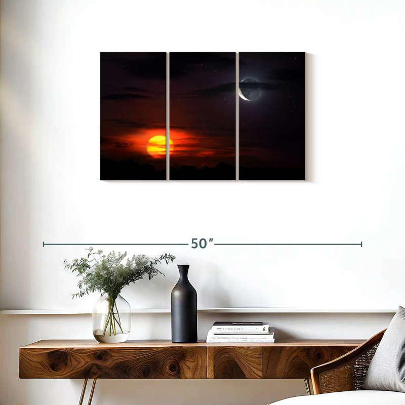 Oberle Sunset With Moon, 20" H x 33" W