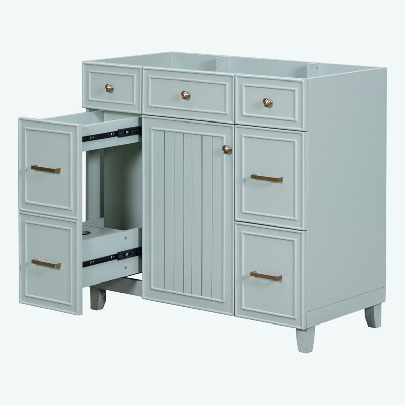 Meuble-lavabo 36 po sans lavabo, Vert, Doré