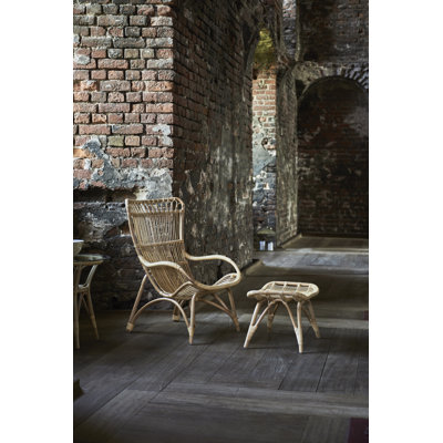 Monet Highback Rattan Lounge Chair and Footstool