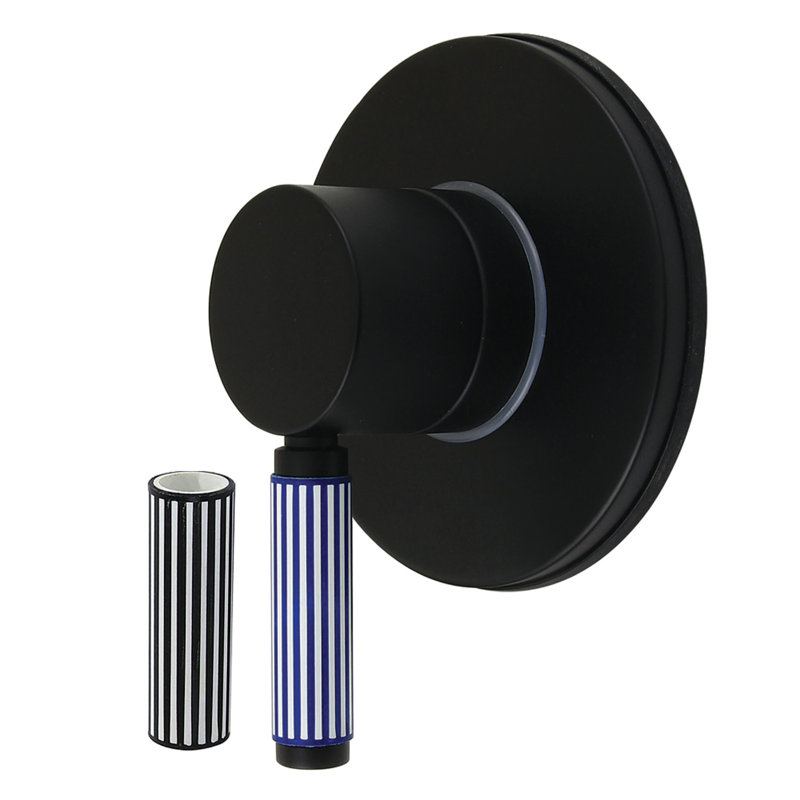 Kingston Brass Verona Single-Handle Six-Way Diverter Valve With Round Trim Kit, Matte Black