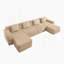 Modular 3 Seat U Shape Sectional Boneless Sofa With Deep Seat, Cloud-Like Comfort, Throw Pillows And 2 Movable Ottomans For Family Relaxation-776477313-776477315