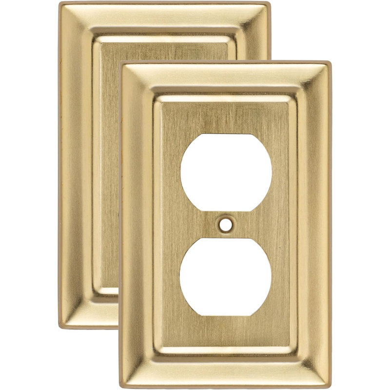 Architectural 1-Gang Duplex Outlet Standard Wall Plate, Gold, 1
